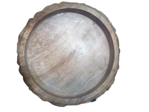 Ensemble de trois bols de service à salade ronds en bois au design vintage naturel, sans danger pour les aliments. - Product Image 6