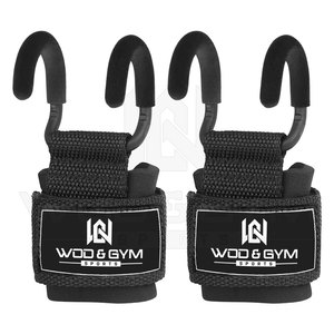 Empuñaduras de gimnasio de neopreno profesional Unisex, correas hechas a medida, ganchos de levantamiento de pesas con soporte para muñeca, lo último en seguridad para Fitness - Product Image 2
