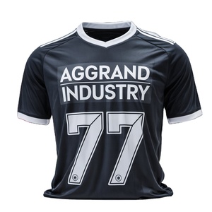 เสื้อฟุตบอล ผ้าโพลีเอสเตอร์ 100%  คอวี  แขนสั้น  สีและโลโก้สั่งทำได้  ปรับขนาดได้  คุณภาพสูง - Product Image 5