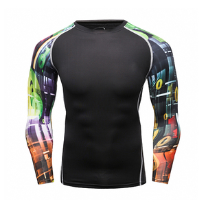 เสื้อคอมเพรสชั่นแขนยาวสำหรับผู้ชาย แบบสปอร์ต กระชับรูปร่าง ผลิตตามแบบ OEM ODM สำหรับผู้ชาย - Product Image 1