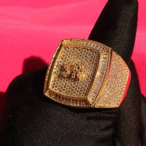 Bague tendance hip-hop unisexe de luxe plaquée or 10K 14K 18K, diamant complet cultivé en laboratoire VVS, alphabet arrondi, bijoux de costume de mariage - Product Image 2