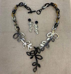 Collar de cuerno de búfalo natural, pendiente, joyería romántica elegante para mujeres y niñas, amantes del patrón de la mejor forma de HF CRAFTS - Product Image 5