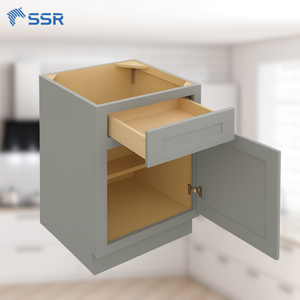 Armoire de base de cuisine en MDF de style shaker avec glissières de tiroir et finition peinte pour unités de cuisine modulaires - Product Image 1