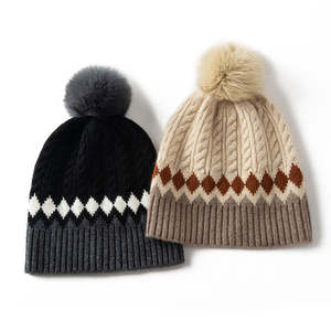 Cable Knit Winter Beanie <b>Hat</b> Thick Warm <b>Wool</b> Blend Cap for Women <b>Men</b> Custom Patch Logo Wholesale Manufacturing - Product Image 6