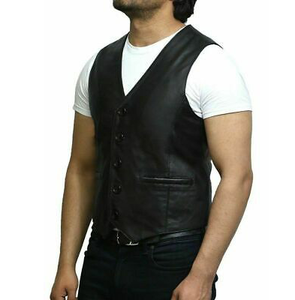 Chaleco informal de cuero para hombre, diseño sólido, diseño personalizado, ropa de calle transpirable para la temporada de invierno con precio de posición del logotipo frontal - Product Image 5