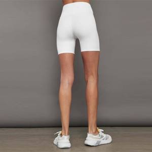 <b>Women</b> Seamless Biker <b>White</b> <b>Shorts</b> - Comfortable, Breathable Activewear <b>Shorts</b> with a High Waist, Perfect for Fitness, Running - Product Image 4