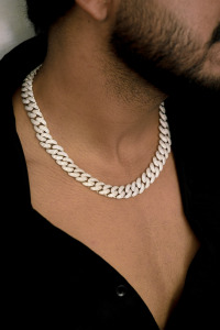 925 silver moissanite cuban link necklace <b>iced</b> out <b>chain</b> bold mens jewellery luxury wedding gift anniversary wear - Product Image 6