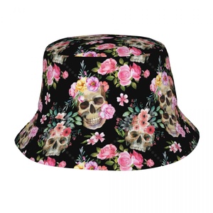 หมวกทรงกระบอกผ้าฝ้ายใส่ได้ทั้งชายและหญิงหมวกกันแดดกลางแจ้งปรับได้ลายดอกไม้กะโหลกสำหรับการเดินทางชายหาดเครื่องแต่งกายแนวสตรีทสไตล์ใหม่2025 - Product Image 3