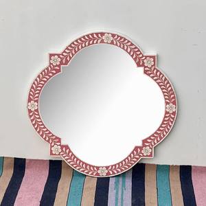 Miroir mural artisanal personnalisé avec incrustations en os, motif floral, écologique, haut de gamme, décoratif, intérieurs modernes et classiques - Product Image 5