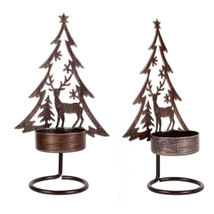 Bougeoir en métal en forme d'arbre classique Bougeoir noir Joyeux Noël et bougeoir décoratif festif au meilleur prix - Product Image 5