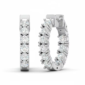 Aros de Oro Eternity con Diamantes de Alto Brillo, Diseñados para Mujeres que Buscan un Estilo Lujoso, Brillante y Refinado, Joyería para Uso Diario - Product Image 1