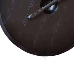 Bouclier en bois de style médiéval viking, entièrement fonctionnel, bouclier médiéval pour la bataille, décoration de la maison, métal durable pour cadeau - Product Image 5