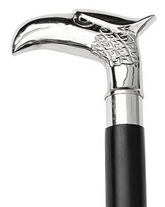 Bastón para caminar con mango de latón fundido, nuevo bastón de viaje con cabeza de águila chapada en plata para caminar - Product Image 1