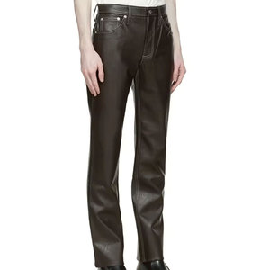 กางเกงหนังผู้ชายแบบลำลองสีทึบ - Product Image 2