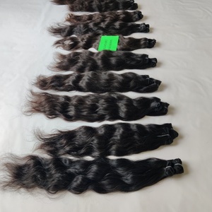 100% naturel ondulé vague profonde non transformés faisceaux cuticule aligné Temple indien Remy Extensions de cheveux humains - Product Image 3