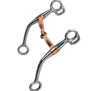 Mèche à cheval 5.5 "en acier inoxydable avec fil de cuivre enveloppé à tige courte Gag Bit Training Western Junior Cow Horse - Product Image 6
