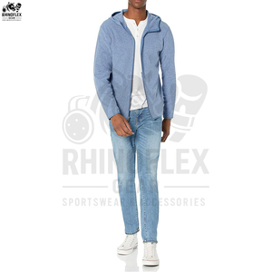 Nouvel arrivage de sweat à capuche d'entraînement zippé à fermeture éclair unisexe basics coton mélangé hiver vente en gros de sweats à capuche d'entraînement à fermeture éclair de fitness à vendre - Product Image 3