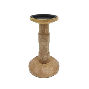 Soporte de pilar de vela de madera de Acacia acabado marrón para el hogar y la iluminación de mesa de Navidad decoración hecha a mano a granel - Product Image 6