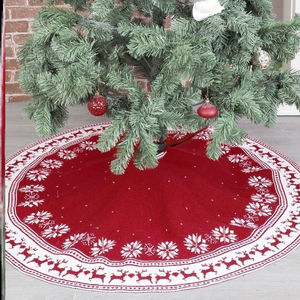 Falda para árbol de Navidad, diseño redondo elegante para cubrir la base del árbol, decoración navideña para interiores del hogar, suave, acogedora y festiva. - Product Image 2