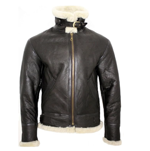 Chaqueta cálida de invierno Sherpa de piel sintética 100% cuero genuino de talla grande cuello vuelto de gran tamaño diseño extraíble estilo de calle alta - Product Image 1