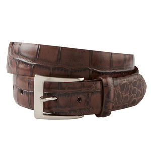 Ceinture pour homme en cuir véritable de qualité supérieure, boucle en métal durable, design élégant et professionnel, options de boucle réglable personnalisables, usage quotidien - Product Image 5
