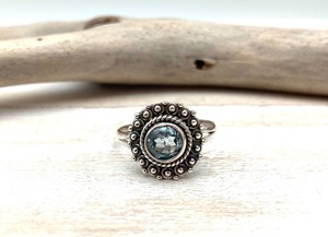 Anillo de estilo bohemio de plata hecho a mano, joyería de plata de ley 925, Topacio Azul, piedras preciosas, anillo de tendencia, joyería para mujer, regalo para ella - Product Image 2