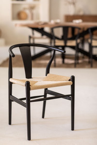 Haute qualité Royal luxe moderne en bois sculpté à la main salle à manger chaise ensemble artistique teck acajou Suar bois rotin salon hôtel - Product Image 6