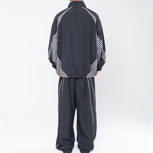 2024 nouveau hiver usine imperméable Nylon coupe-vent survêtement ensemble personnalisé couleur bloc sport survêtement pour hommes - Product Image 5