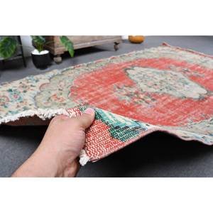 Tapis Kilim Turc Rouge Vert Vintage Classique Grande Surface 5'1X9'1 ft Laine 10mm Patchwork Latex pour Couloir Rectangle Chambre - Product Image 3
