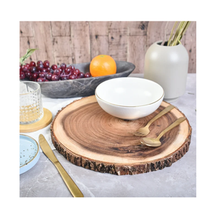 Placa de cargador de madera personalizada/Platos redondos para servir comida de fruta Precios más bajos - Product Image 3