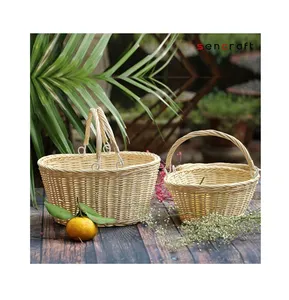 High standard Wholesale handmade rattan and wicker baskets plastic string baskets from Vietnam supplier