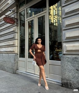 Tissu crêpe d'été de qualité supérieure 2S 2M 2L Party Wear Mini robe pour femme 2025 - Product Image 3