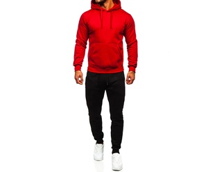 Vente en gros Sweats à capuche personnalisés Décontracté Uni Jogging Chaud Doux Survêtements Fitness Broderie Polyester Survêtements Ensembles pour Hommes - Product Image 6