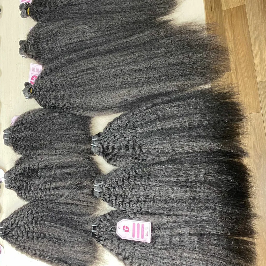 Hair Human Hair Unprocessed Wholesale Cuticle Aligned Brazilian Hair Kinky Straight 24 inches