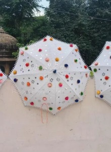 Toile de fond décorative multicolore pour parapluie et parasol pour décorations de plafond de mariage, fête, événement, décoration de temple suspendue - Product Image 3