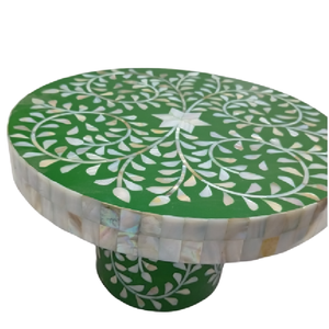 Royal Essence Round Mother of Pearl Inlay Cake Display Soporte de postre hecho a mano Ocasiones festivas Ramadán y decoración moderna para el hogar - Product Image 2