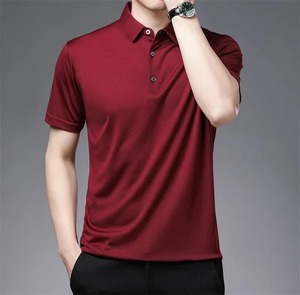 Tallas grandes para hombre Casual para Polos Tela de punto transpirable Diseño de impresión sólida - Product Image 5