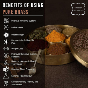 Vendedor caliente latón cobre especia masala Dabba diseño hecho a mano latón metal especia masala caja de condimentos de latón de alta calidad - Product Image 5