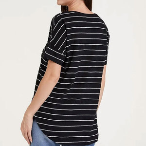 Camisetas personalizadas de alta calidad 100% de algodón para mujer, camisetas de color sólido, camisetas lisas en blanco a granel más vendidas para el verano - Product Image 3
