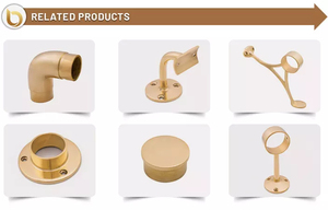 Soporte de riel de pie de poste central de latón pulido de 51mm contemporáneo superventas recién llegado barandillas y soportes - Product Image 4