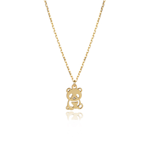 Collier avec pendentif en forme de panda en argent sterling 925, découpe au laser, design simple, pour fiançailles, mariage, fête, vente en gros, fabrication artisanale turque - Product Image 4