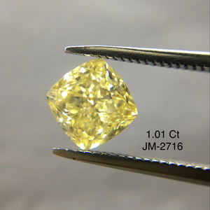 Excellent diamant en vrac VS1 naturel fantaisie jaune clair 1.01 carats diamant taillé sur coussin pour la fabrication de bijoux à des prix de gros - Product Image 1