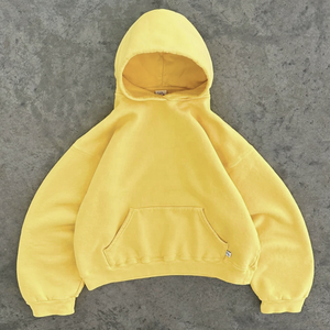 Sweats à capuche oversize à épaules tombantes 500GSM en molleton de coton épais pour homme, pull d'hiver streetwear décontracté avec poche, OEM ODM - Product Image 3