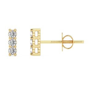 Lab Grown Diamond <b>Bar</b> Stud Earrings - Product Image 2
