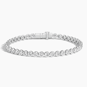 Elegante pulsera de diamantes de moissanita de corte redondo VVS chapada en oro amarillo en plata de ley S925 joyería helada para mujer - Product Image 3