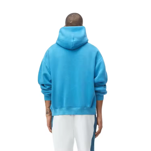 Vente chaude 100% coton recadrée boxy fit sweats à capuche vêtements élégants hommes pull blanc surdimensionné à capuche polaire sans ficelle - Product Image 2