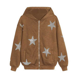Wholesale Women <b>Rhinestone</b> Hoodies Custom Bling Glitter <b>Hoodie</b> for Streetwear & Fashion Brands - Product Image 1