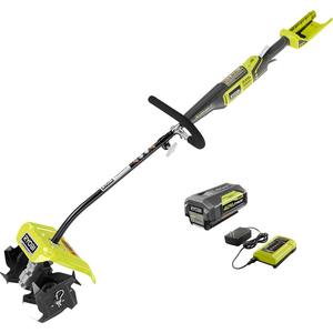 Cultivador Inalámbrico de 10 Pulgadas y 40 Voltios con Batería de Iones de Litio y Accesorios para Jardinería y Labranza Doméstica - Product Image 4