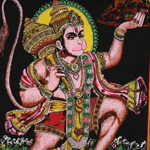 Tapisserie murale religieuse hindoue bohème, petit affiche en coton, décoration ethnique faite à la main pour la maison, par des consignateurs indiens - Product Image 1