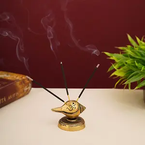 Soporte de Incienso de Latón con Forma de Shankh para Agarbatti y Dhoop, Marca CI, Origen Delhi, Uso en el Hogar y la Oficina, Venta Caliente, Popular - Product Image 2